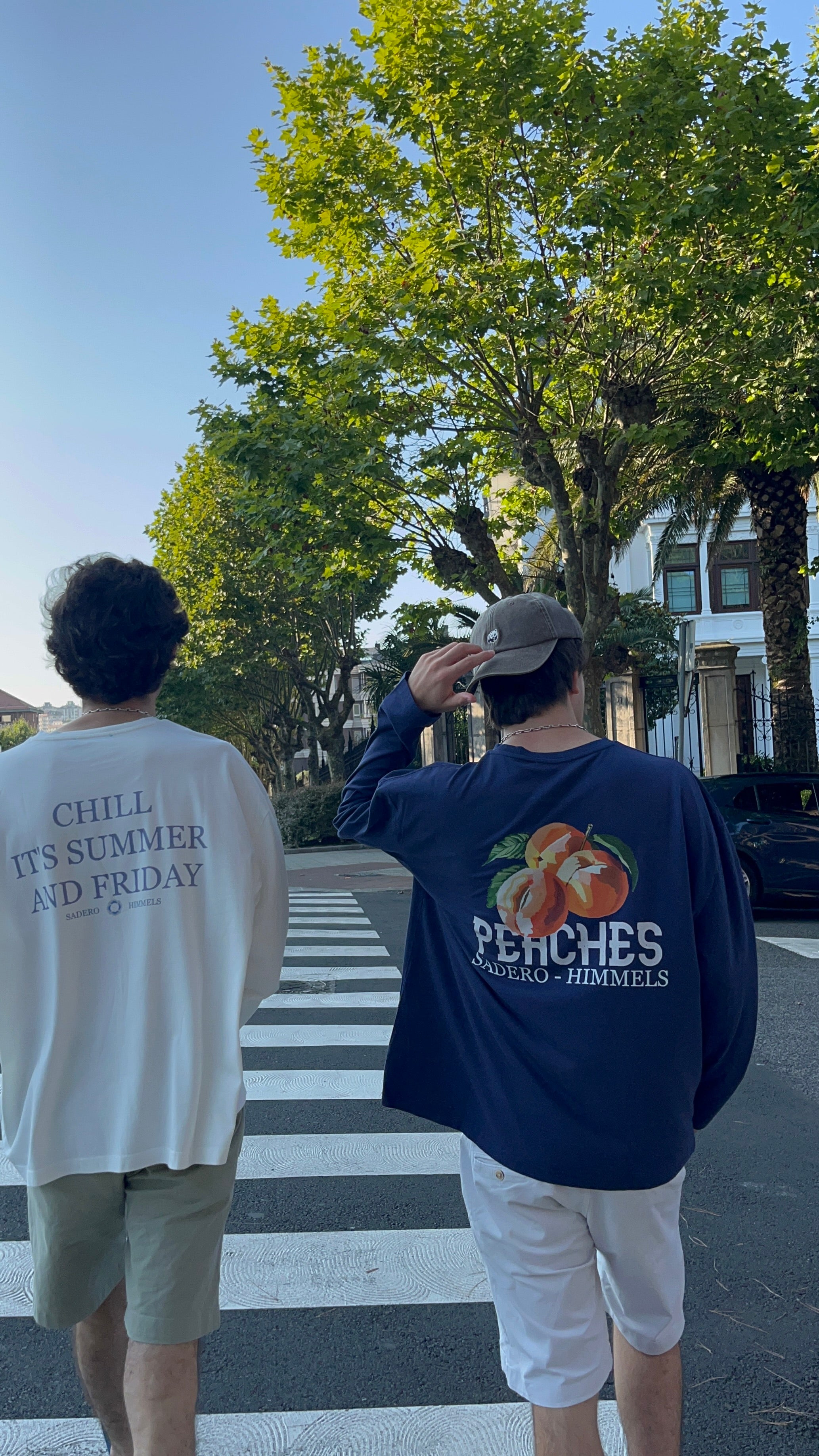 Camiseta peaches manga larga azul