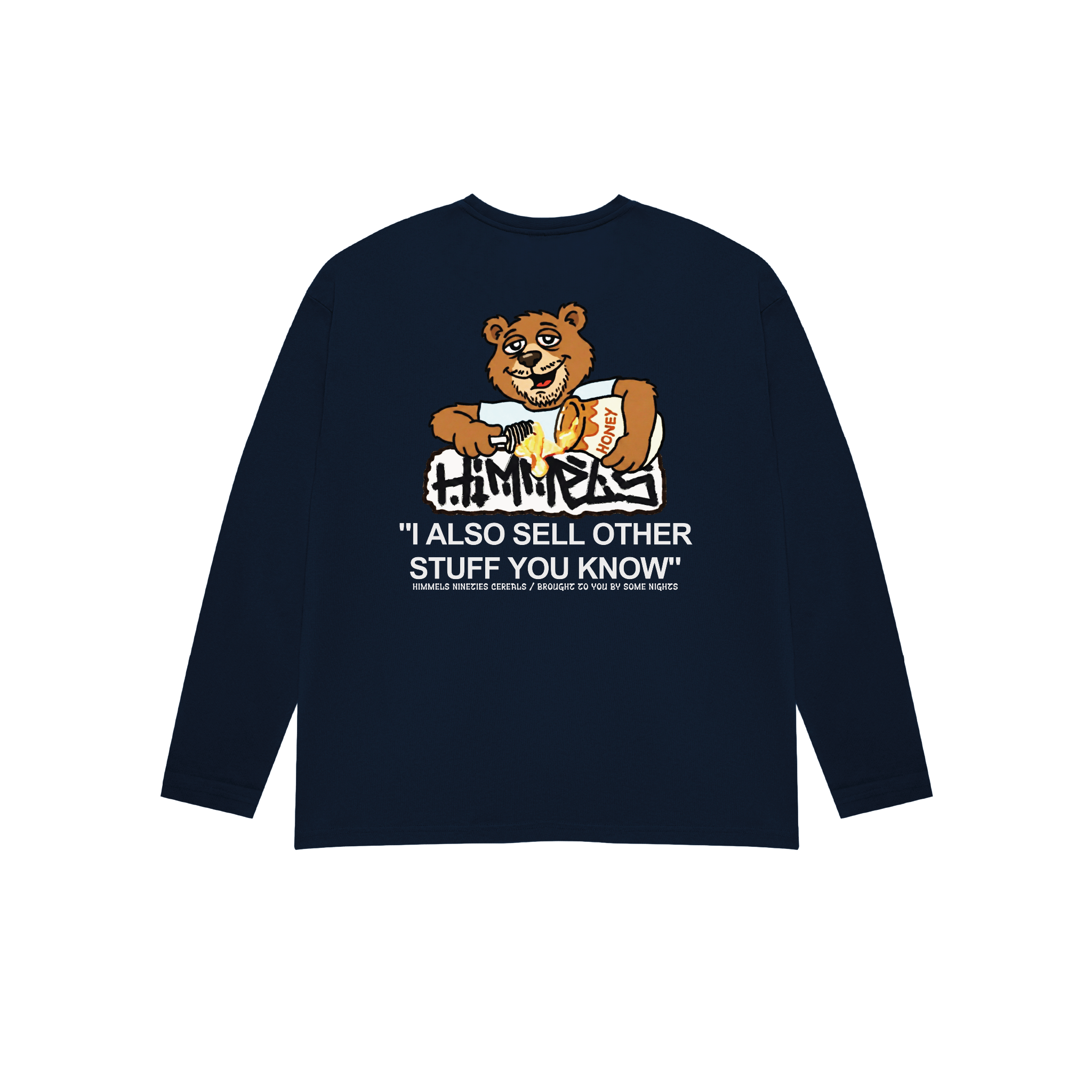 CAMISETA NINETIES CEREAL MANGA LARGA AZUL MARINO