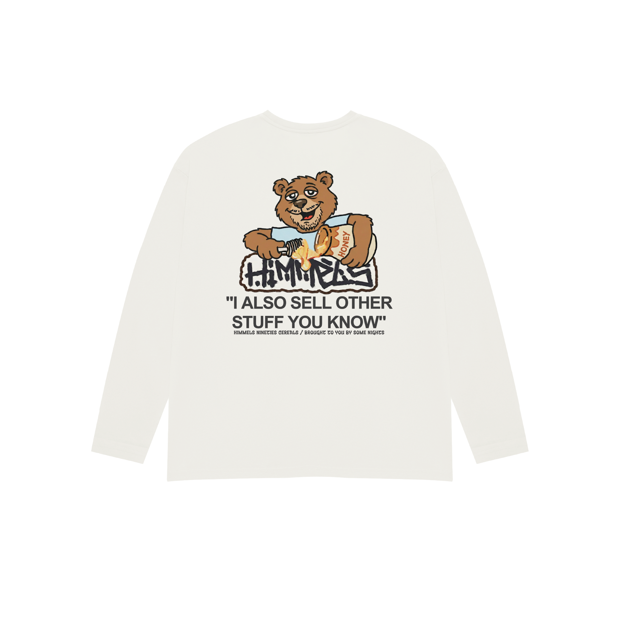 CAMISETA NINETIES CEREAL MANGA LARGA BLANCA