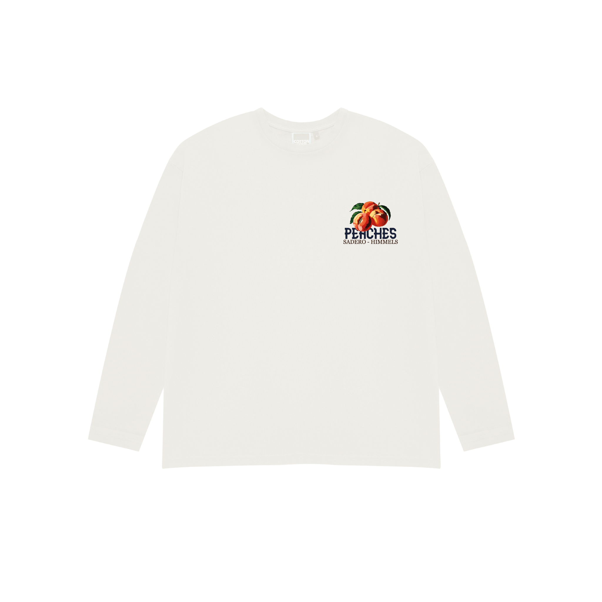 CAMISETA PEACHES MANGA LARGA BLANCA
