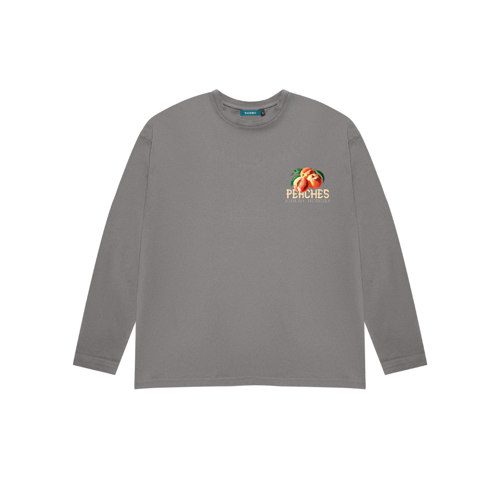 Camiseta peaches manga larga gris