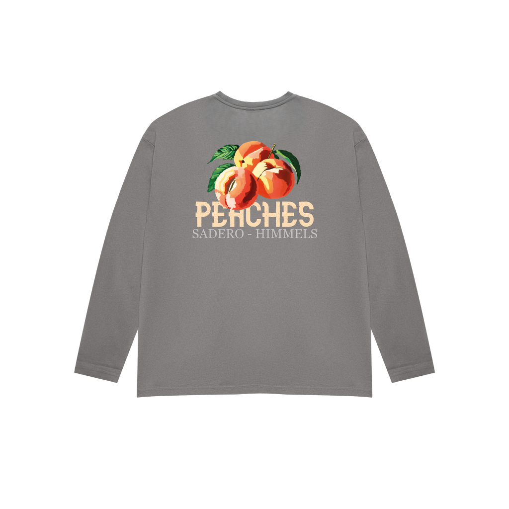Camiseta peaches manga larga gris
