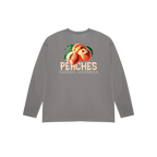 Camiseta peaches manga larga gris