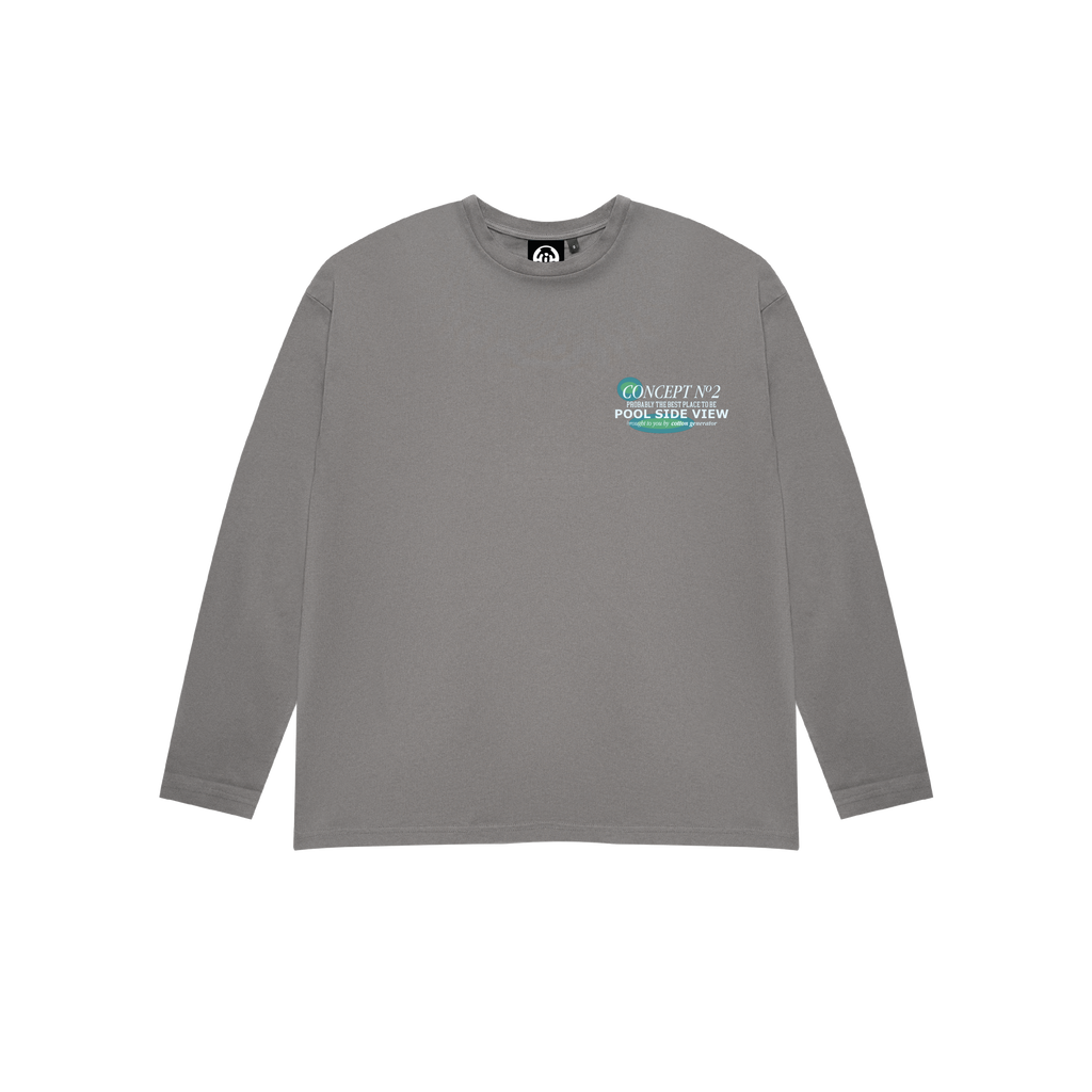 CAMISETA POOL VIEW MANGA LARGA CHARCOAL