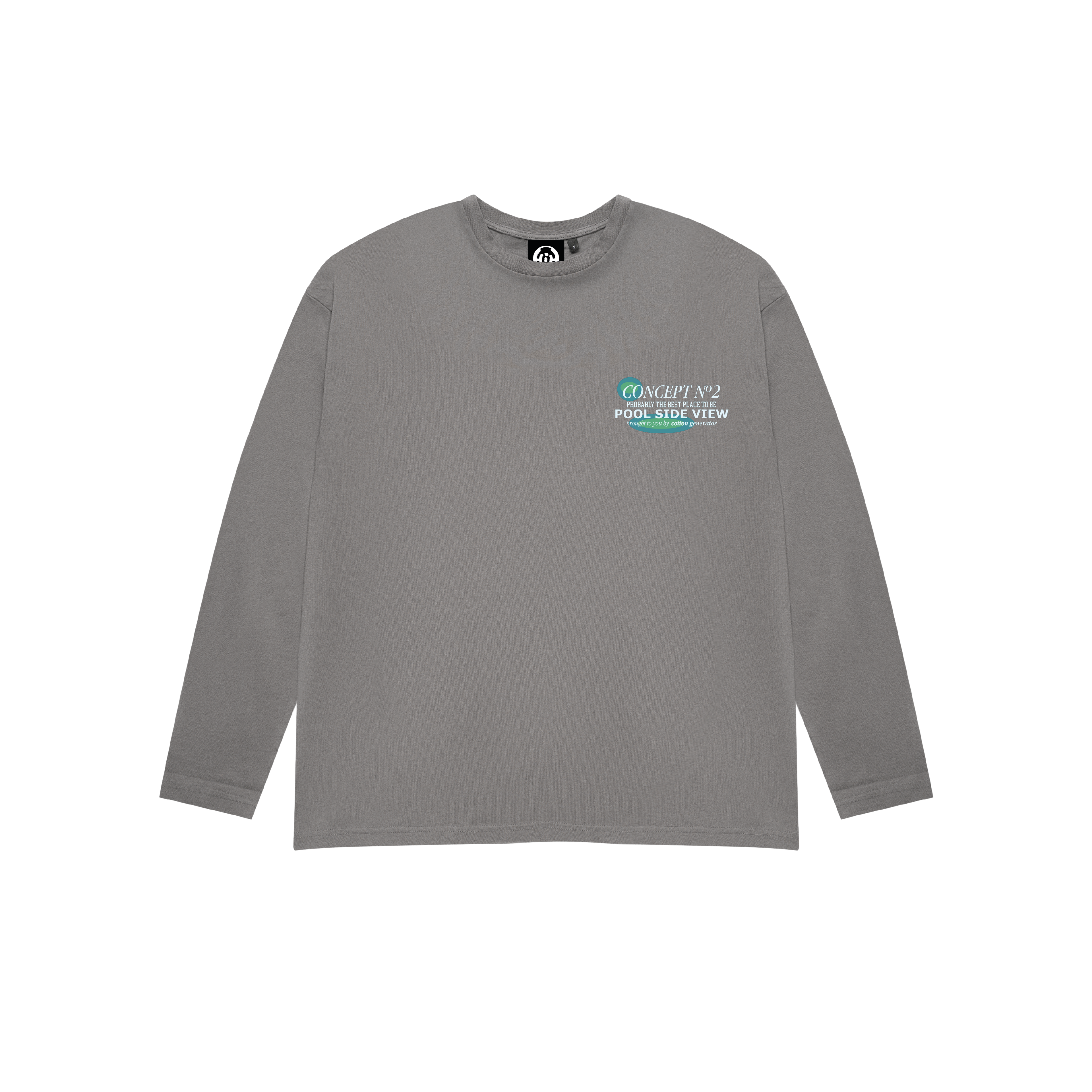 CAMISETA POOL VIEW MANGA LARGA CHARCOAL