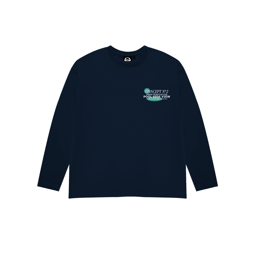 CAMISETA POOL VIEW MANGA LARGA NAVY BLUE