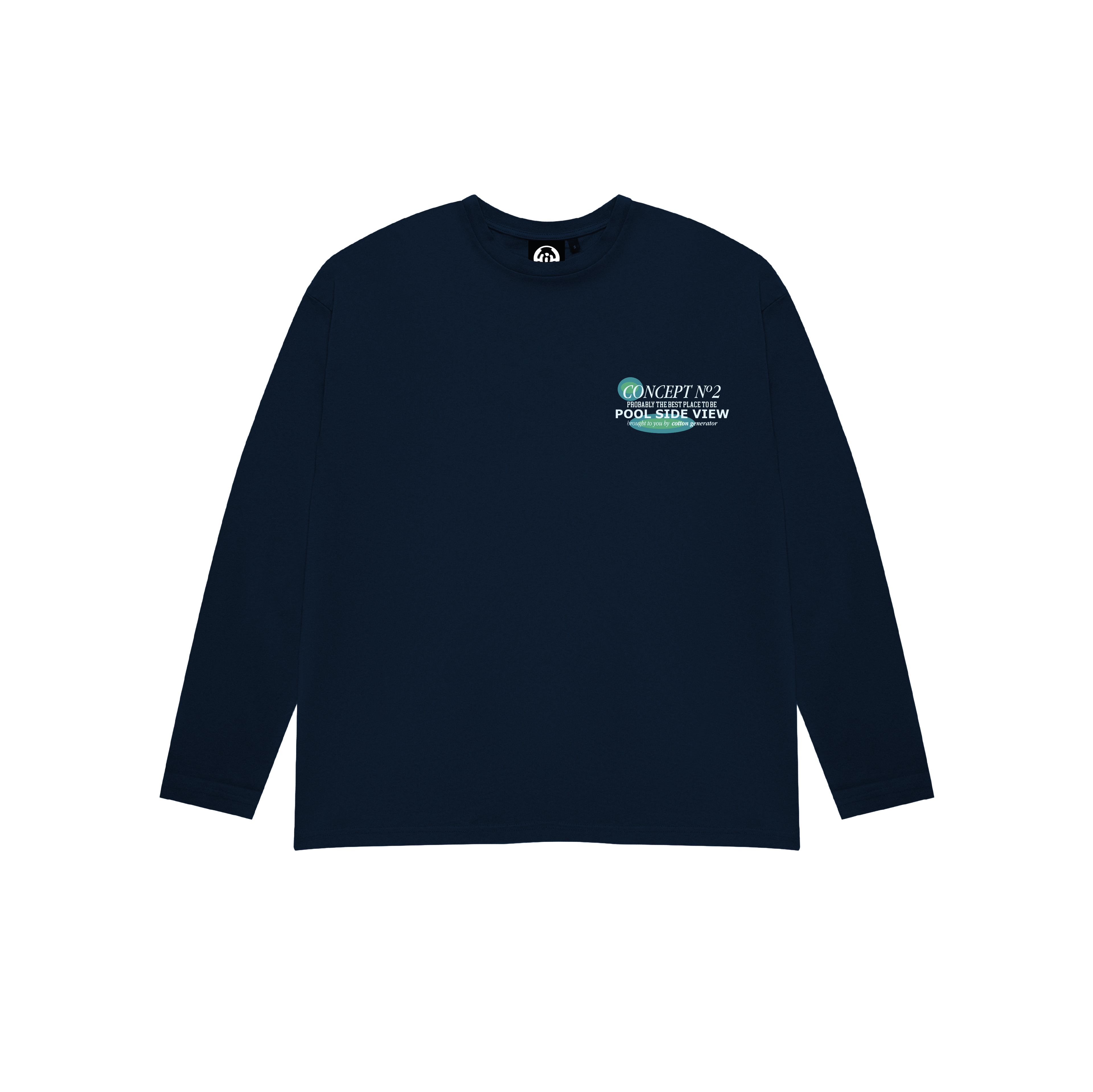 CAMISETA POOL VIEW MANGA LARGA NAVY BLUE