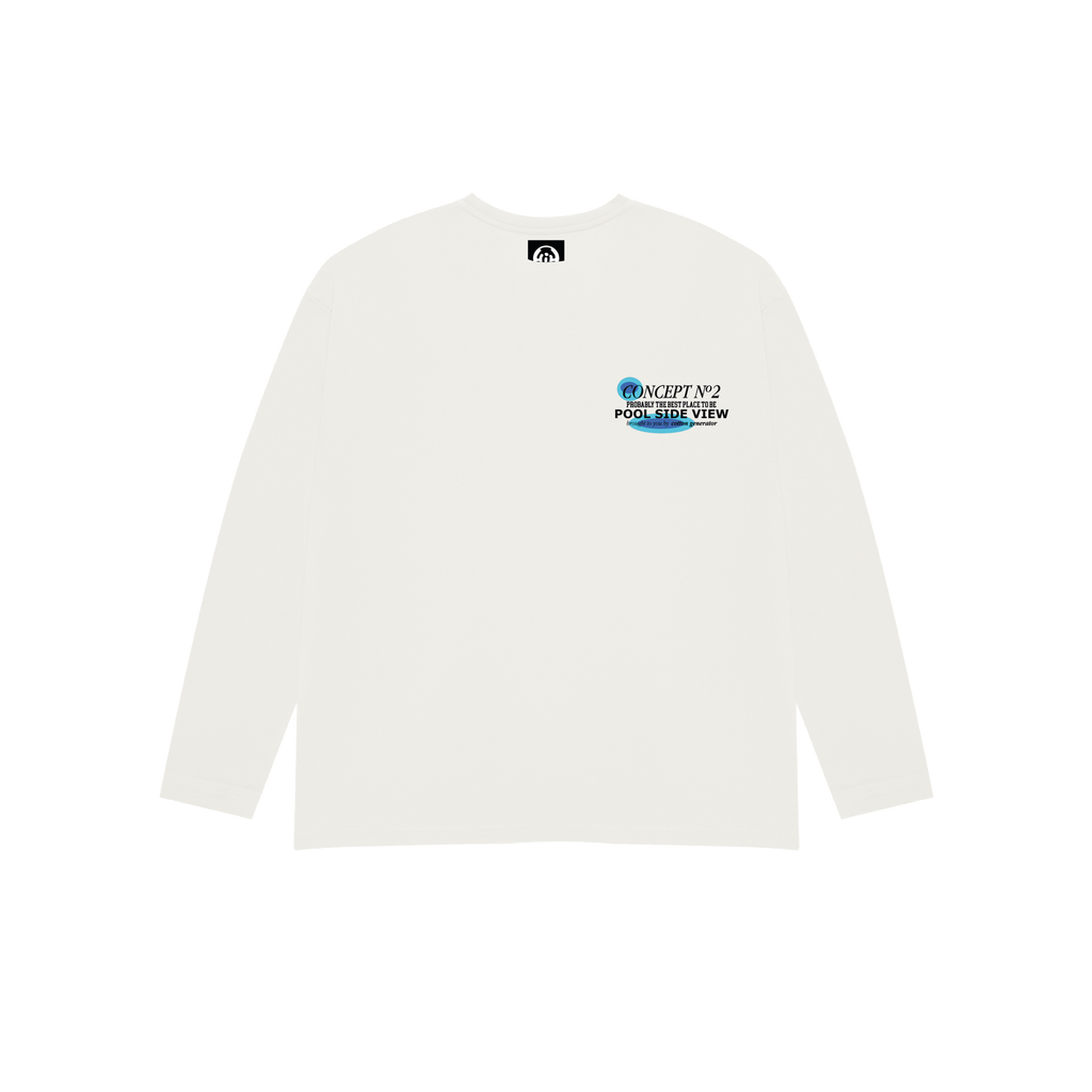 CAMISETA POOL VIEW MANGA LARGA WHITE