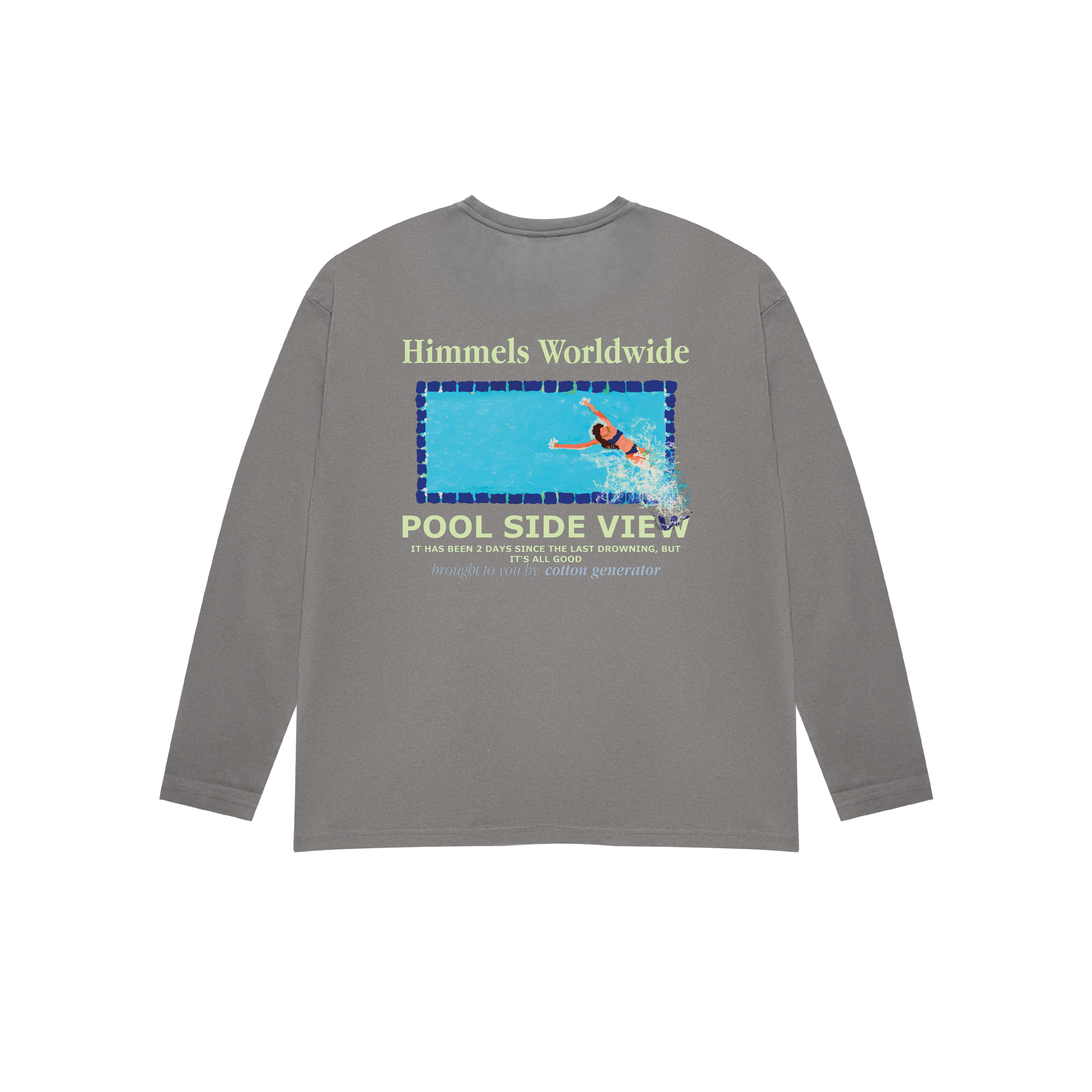 CAMISETA POOL VIEW MANGA LARGA CHARCOAL