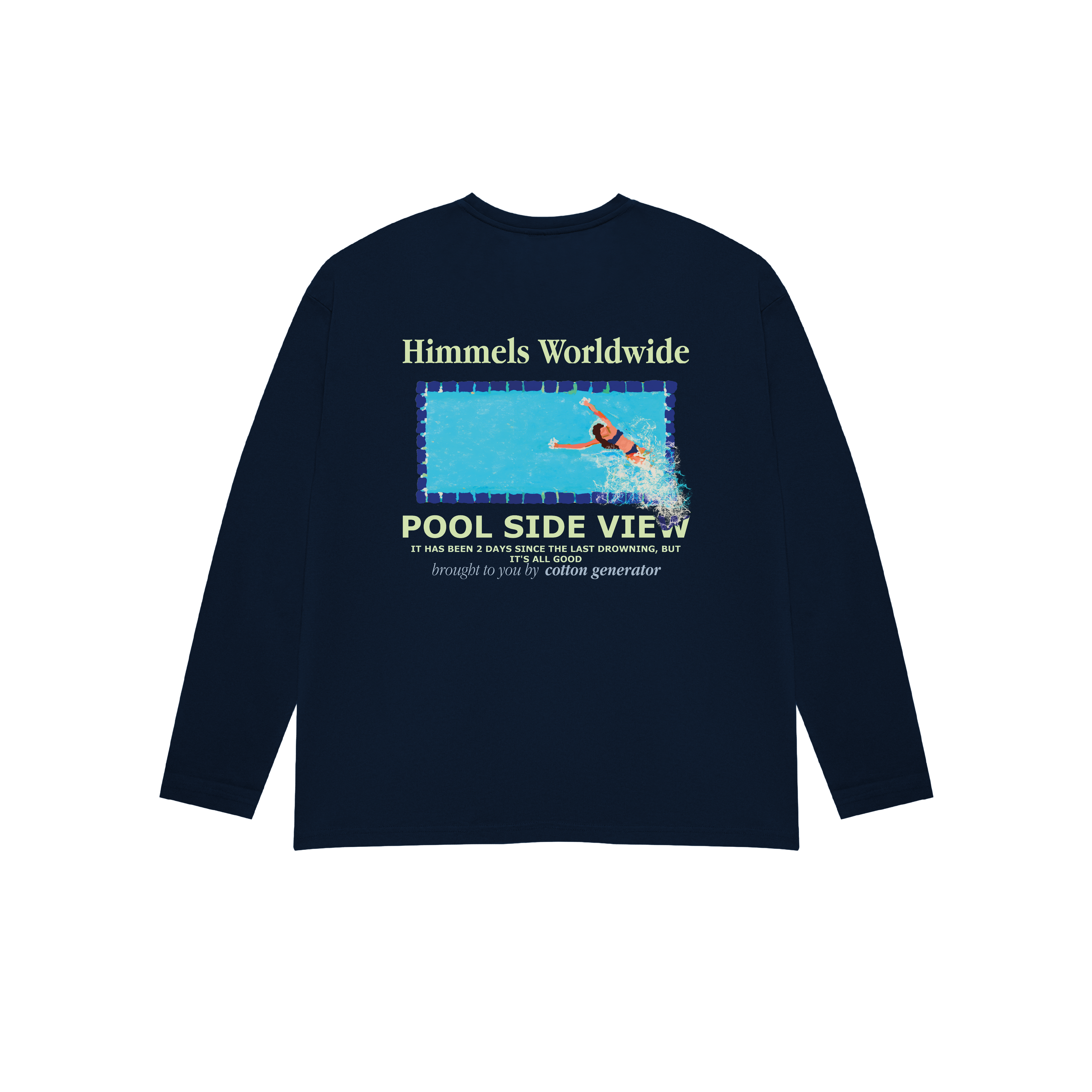 CAMISETA POOL VIEW MANGA LARGA NAVY BLUE