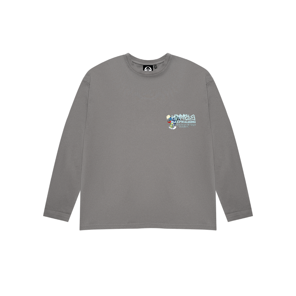 CAMISETA SLEEPWALKING MANGA LARGA CHARCOAL