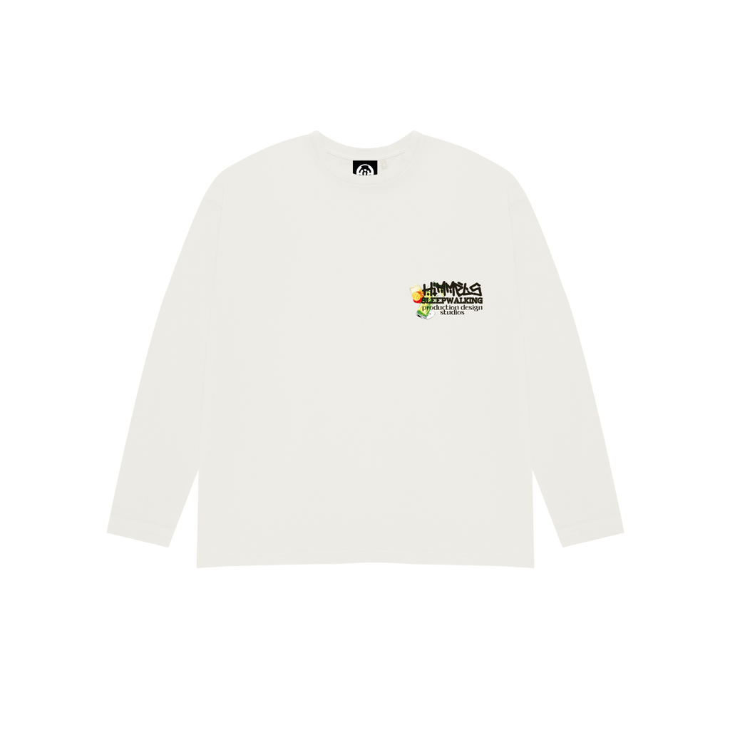 CAMISETA SLEEPWALKING MANGA LARGA BLANCA