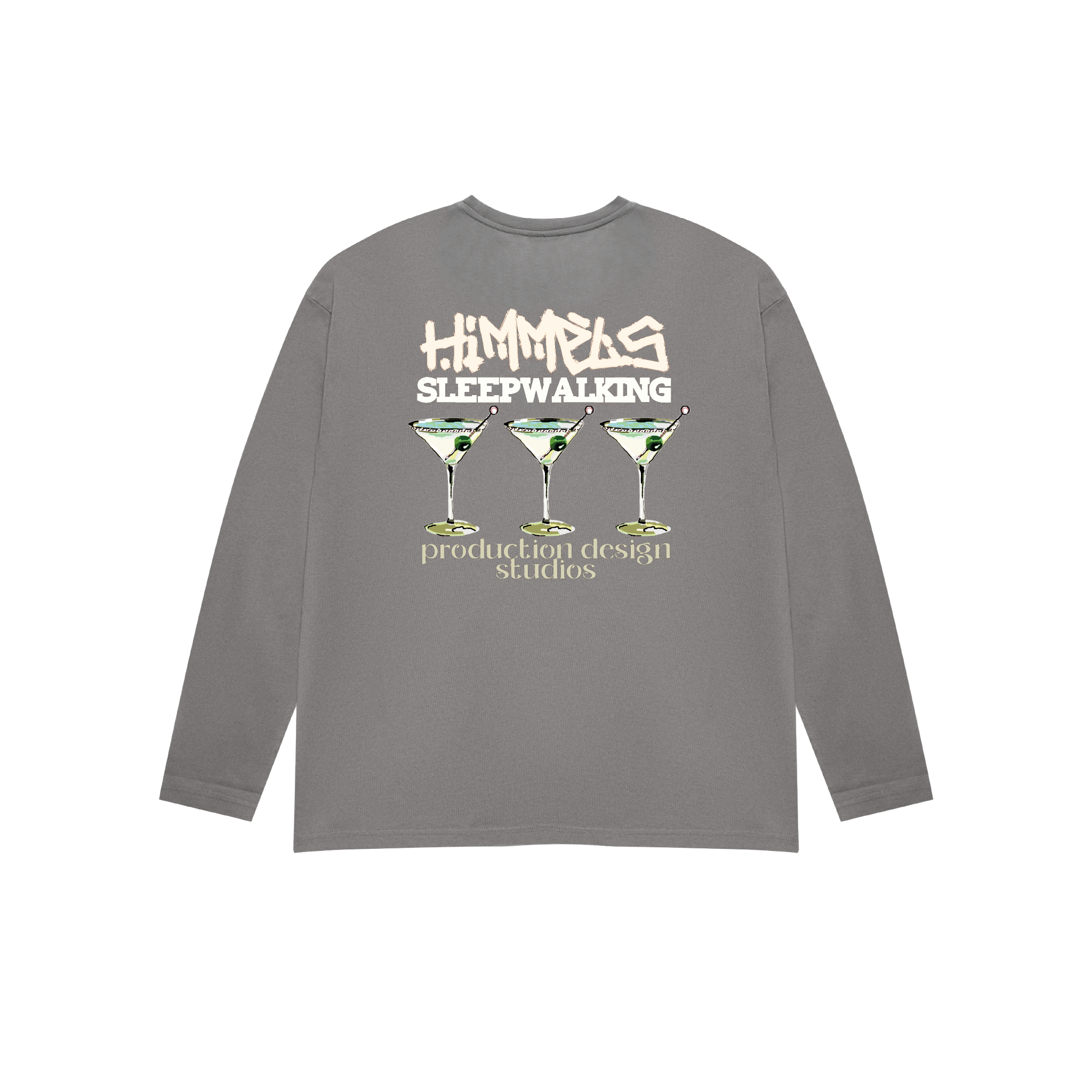 CAMISETA SLEEPWALKING MANGA LARGA CHARCOAL