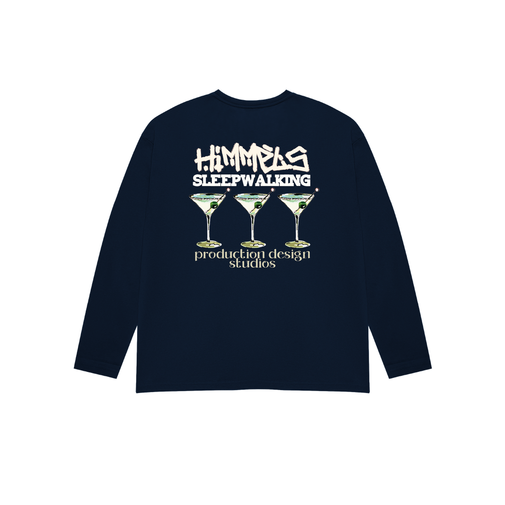 CAMISETA SLEEPWALKING MANGA LARGA AZUL MARINO