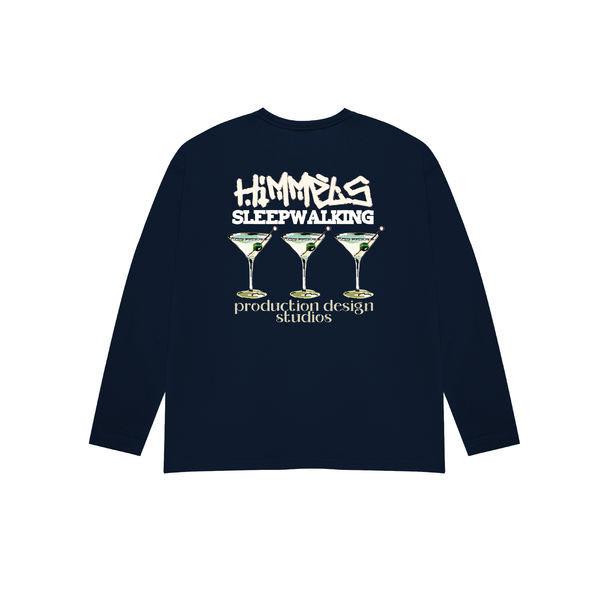 CAMISETA SLEEPWALKING MANGA LARGA AZUL MARINO
