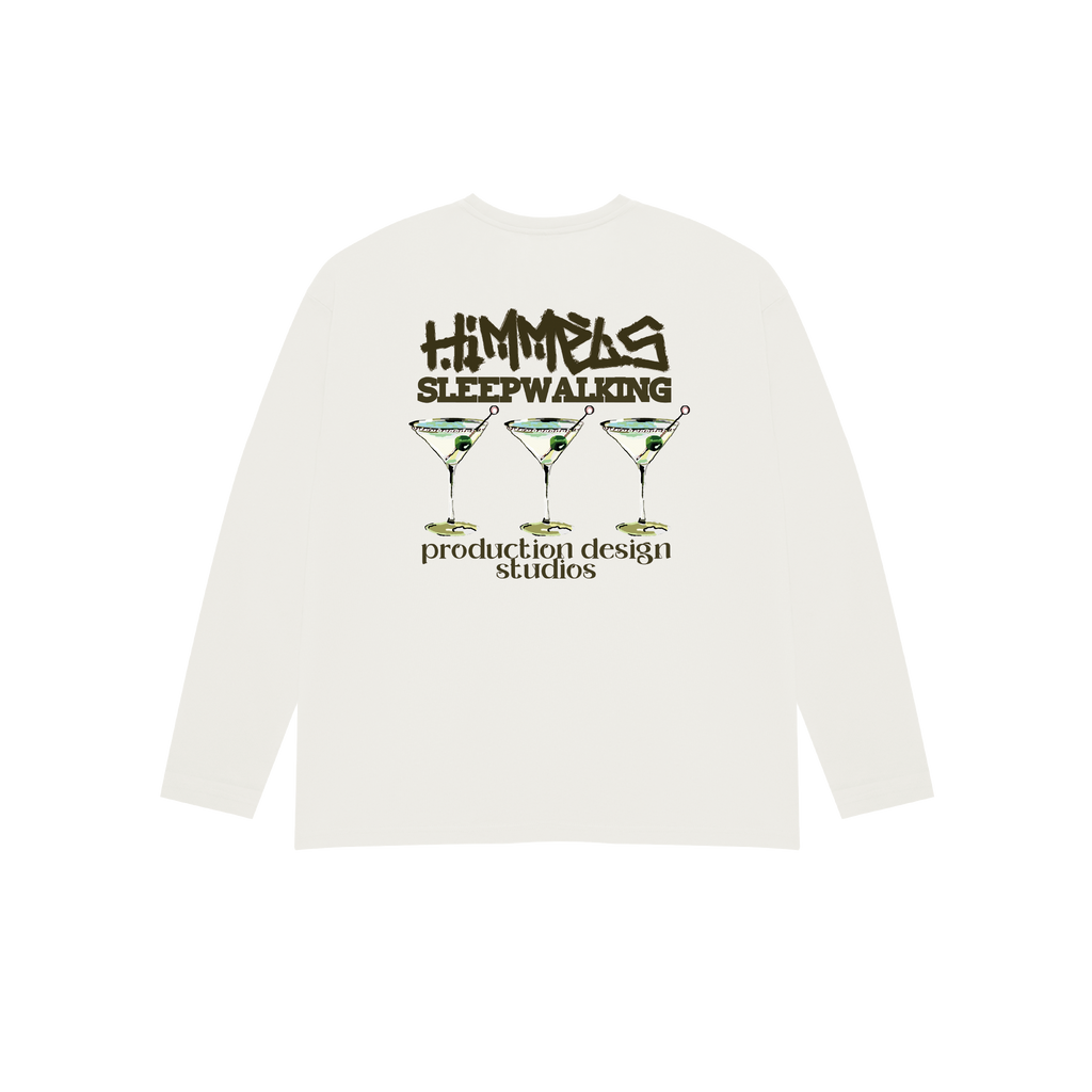 CAMISETA SLEEPWALKING MANGA LARGA BLANCA