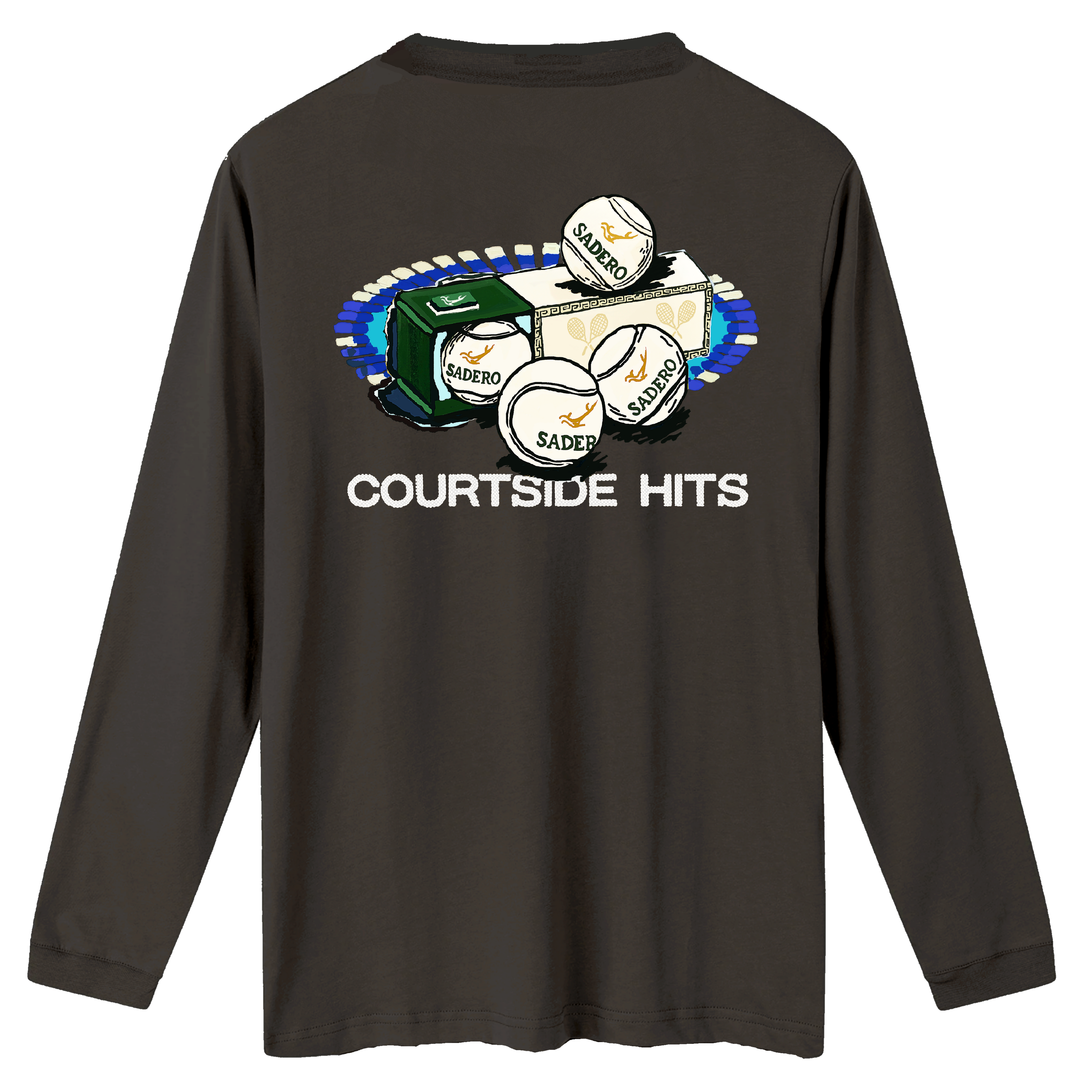 Camiseta courtside hits manga larga gris