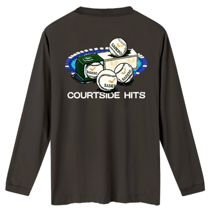 Camiseta courtside hits manga larga gris