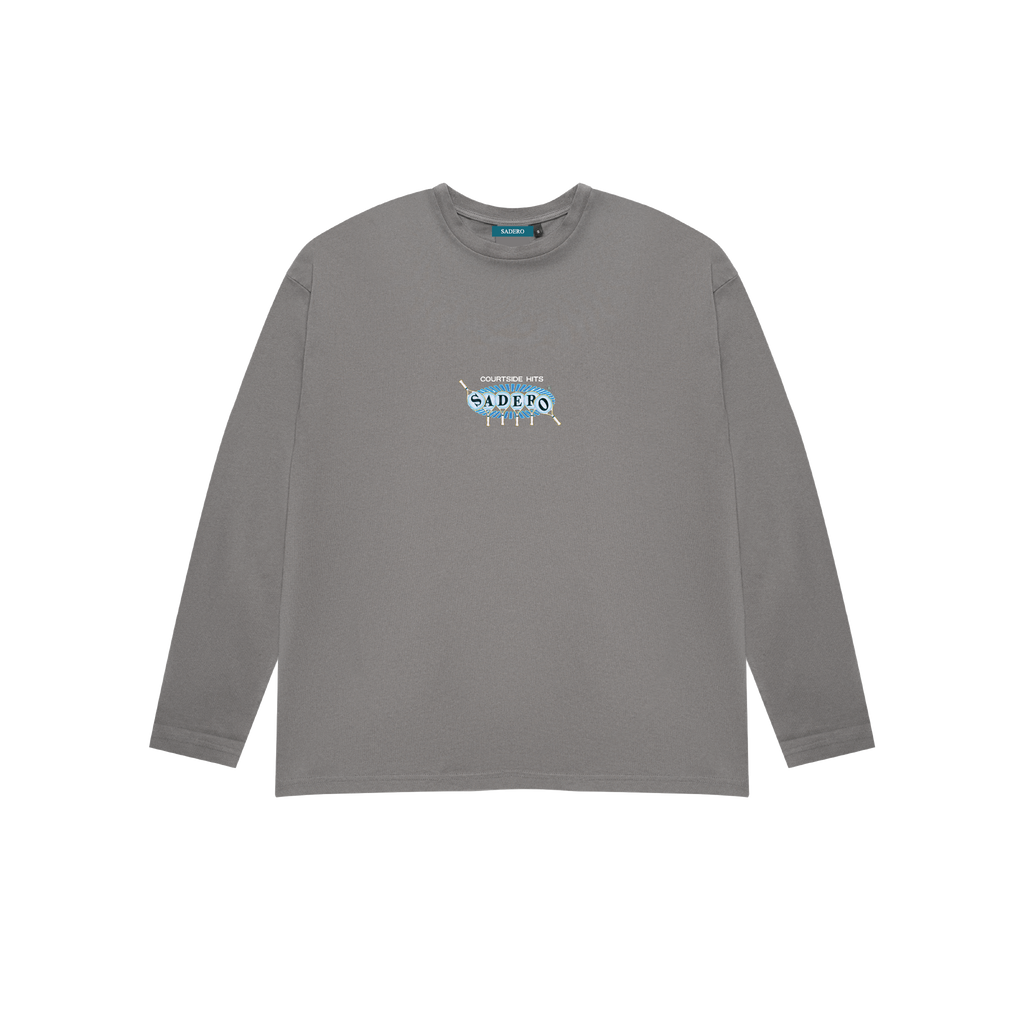 Camiseta courtside hits manga larga gris