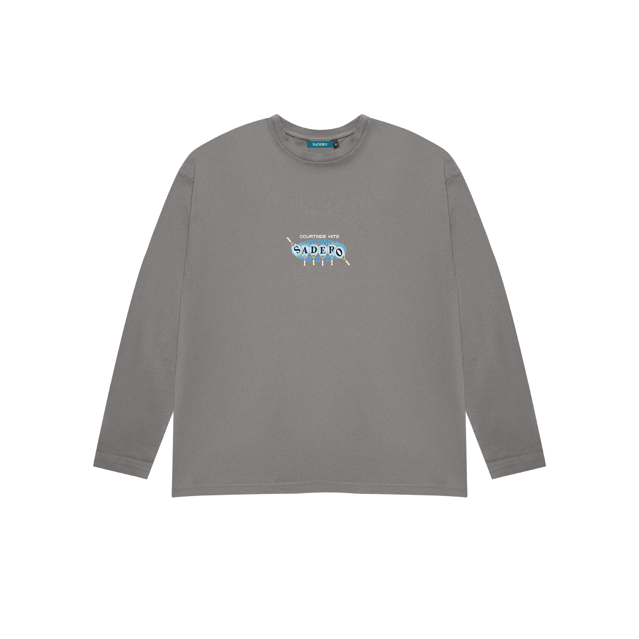 Camiseta courtside hits manga larga gris
