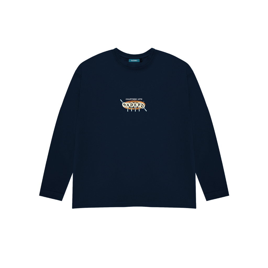 Camiseta courtside hits manga larga azul