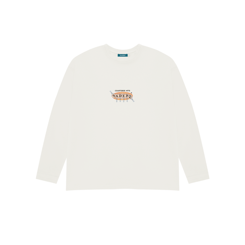 Camiseta courtside hits manga larga blanca
