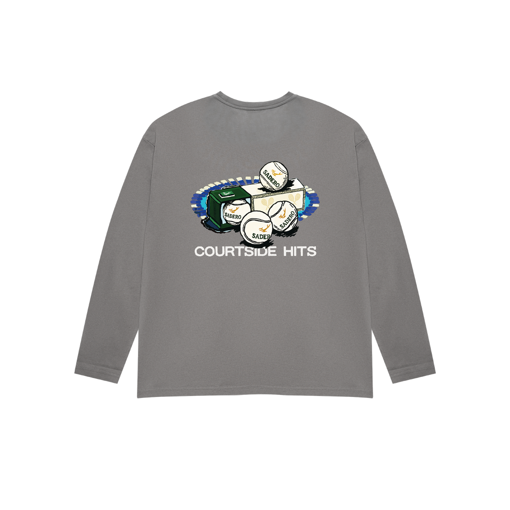 Camiseta courtside hits manga larga gris