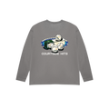 Camiseta courtside hits manga larga gris