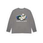 Camiseta courtside hits manga larga gris