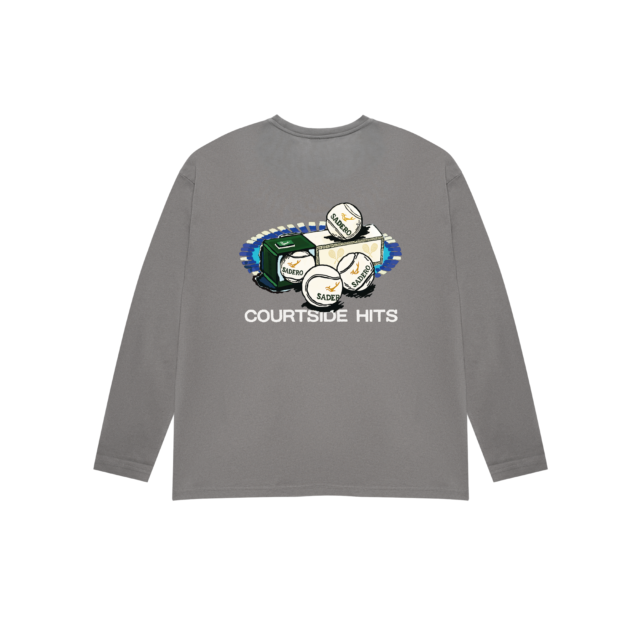 Camiseta courtside hits manga larga gris