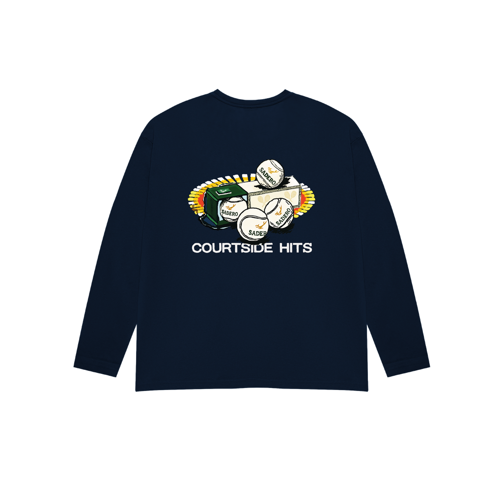 Camiseta courtside hits manga larga azul
