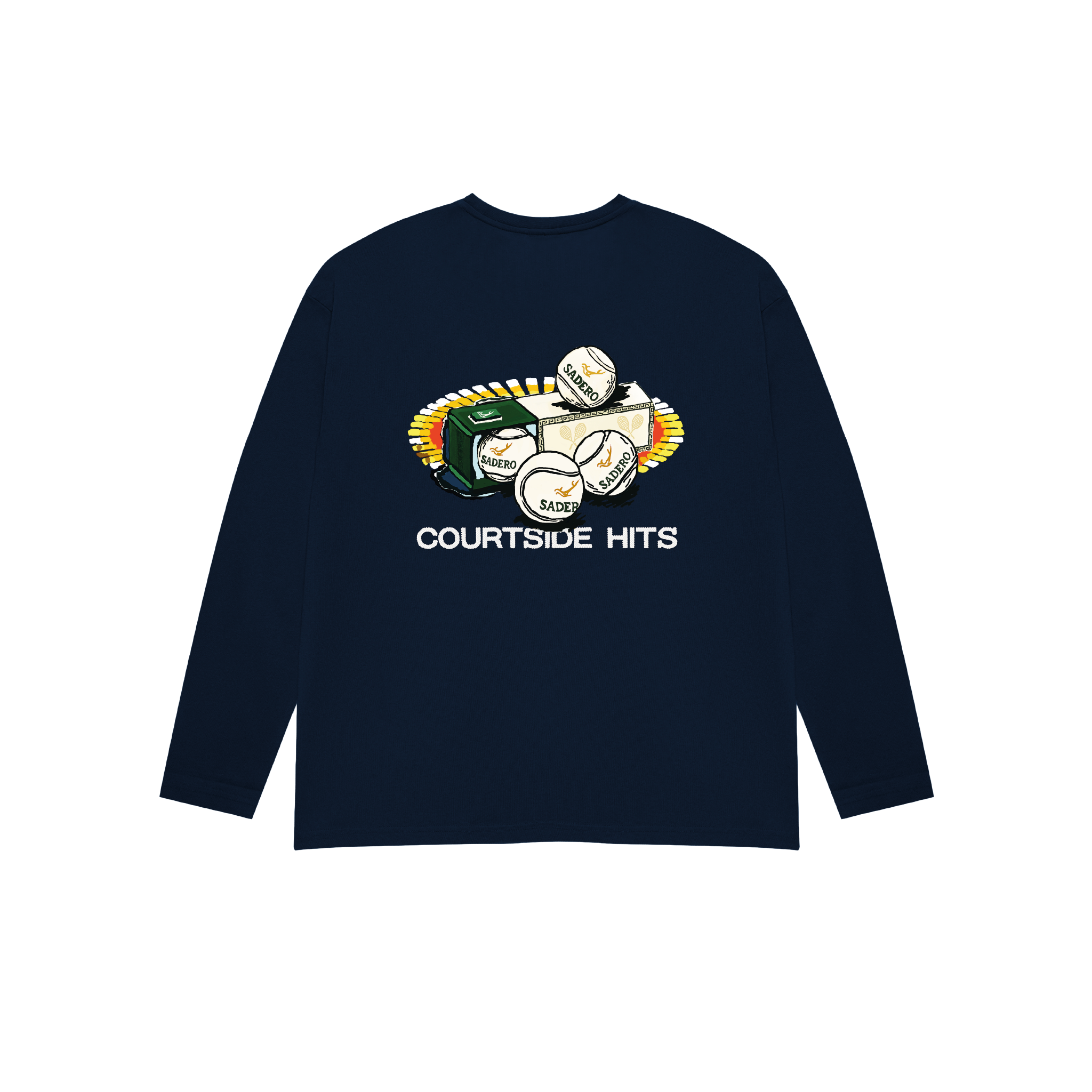 Camiseta courtside hits manga larga azul