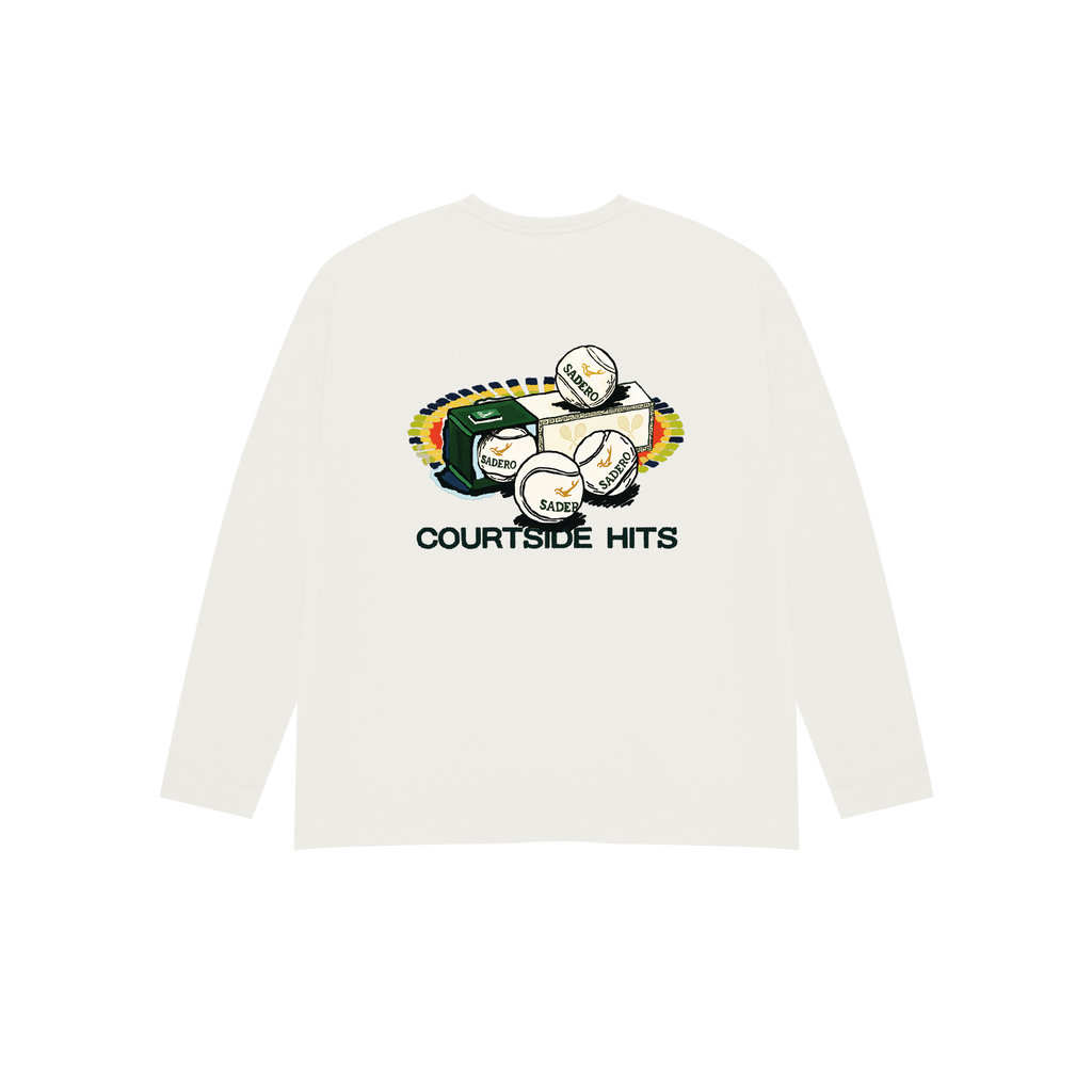 Camiseta courtside hits manga larga blanca