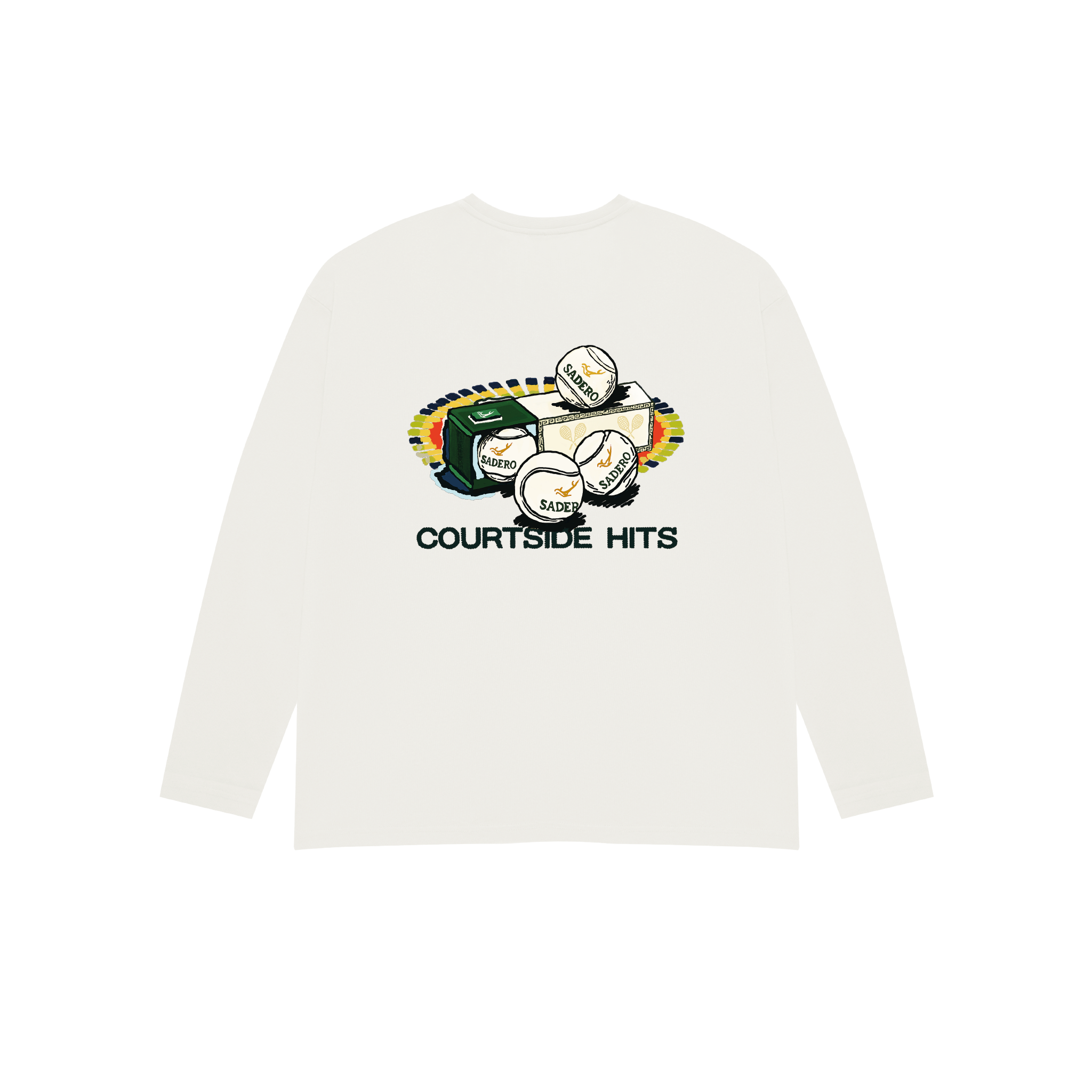 Camiseta courtside hits manga larga blanca