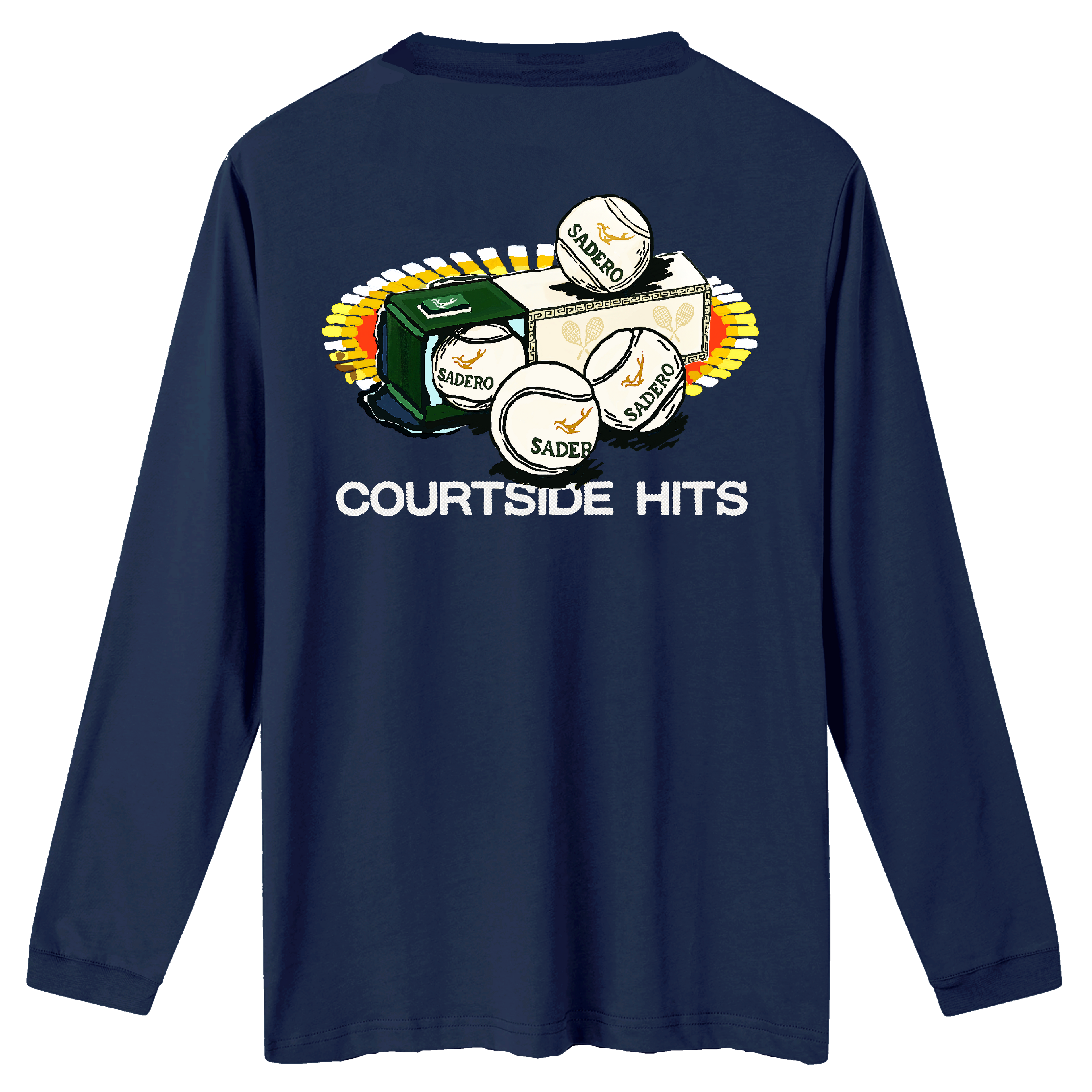 Camiseta courtside hits manga larga azul