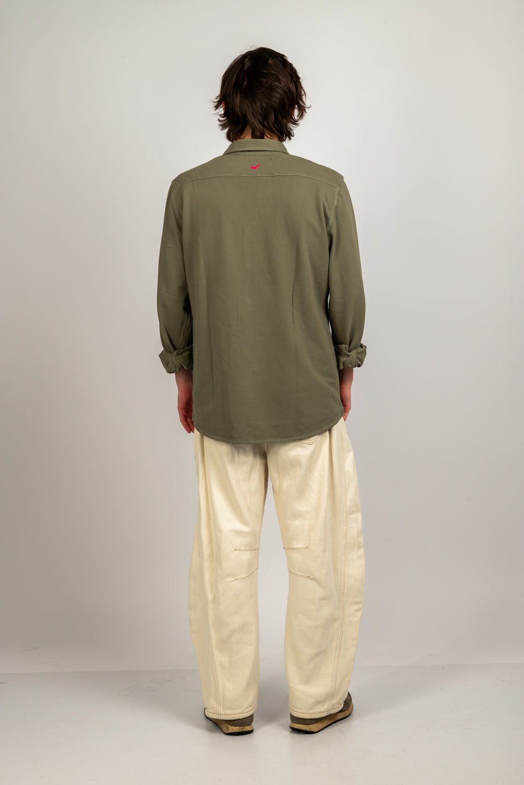 Camisa de piqué verde caqui