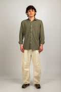 Camisa de piqué verde caqui