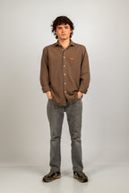 Camisa de piqué marrón