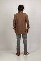 Camisa de piqué marrón
