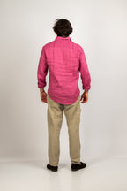 Camisa de lino frambuesa