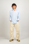 Camisa de lino rayas azul y blanca