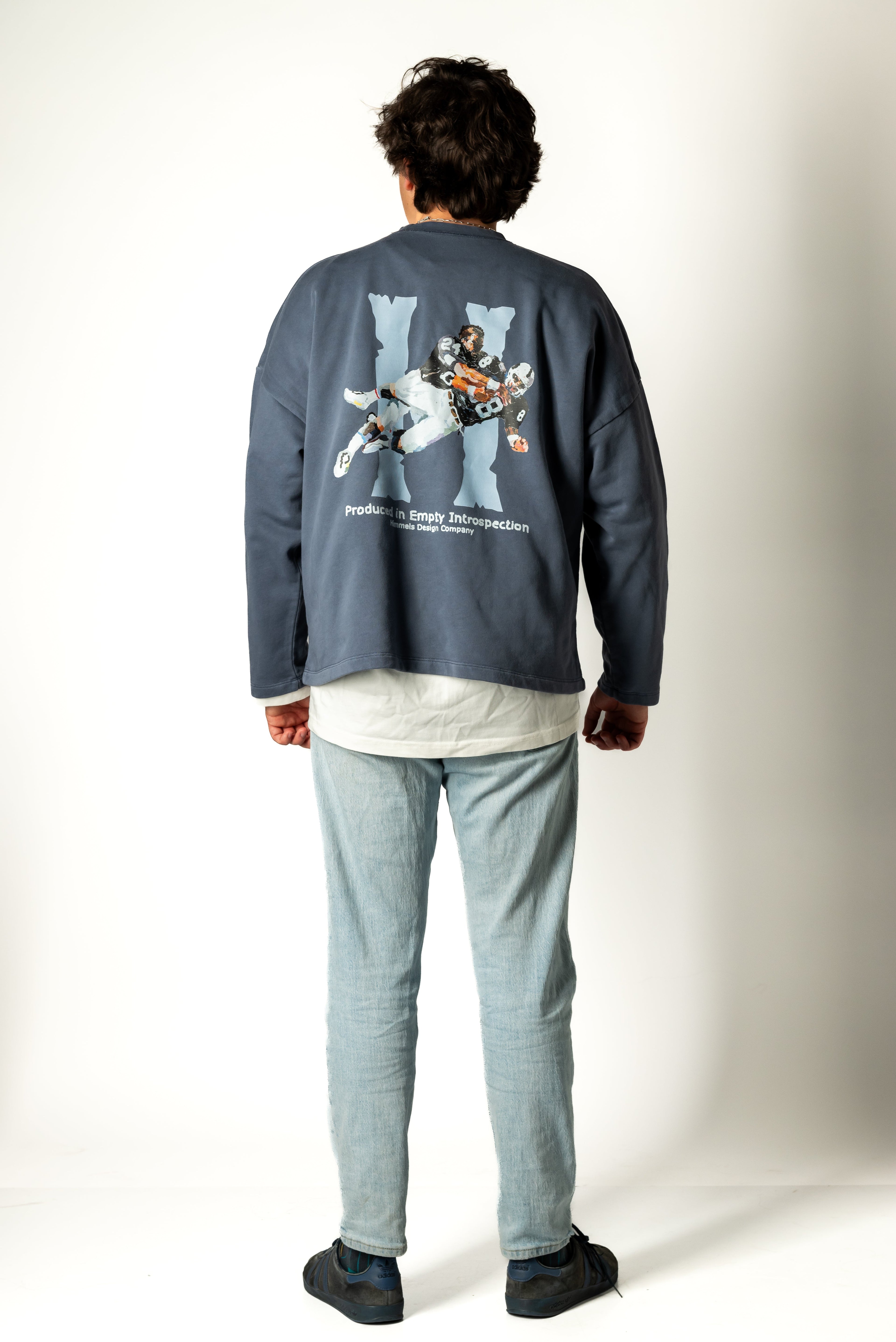 SUDADERA SIN CAPUCHA BROKEN BONES AZUL MARINO