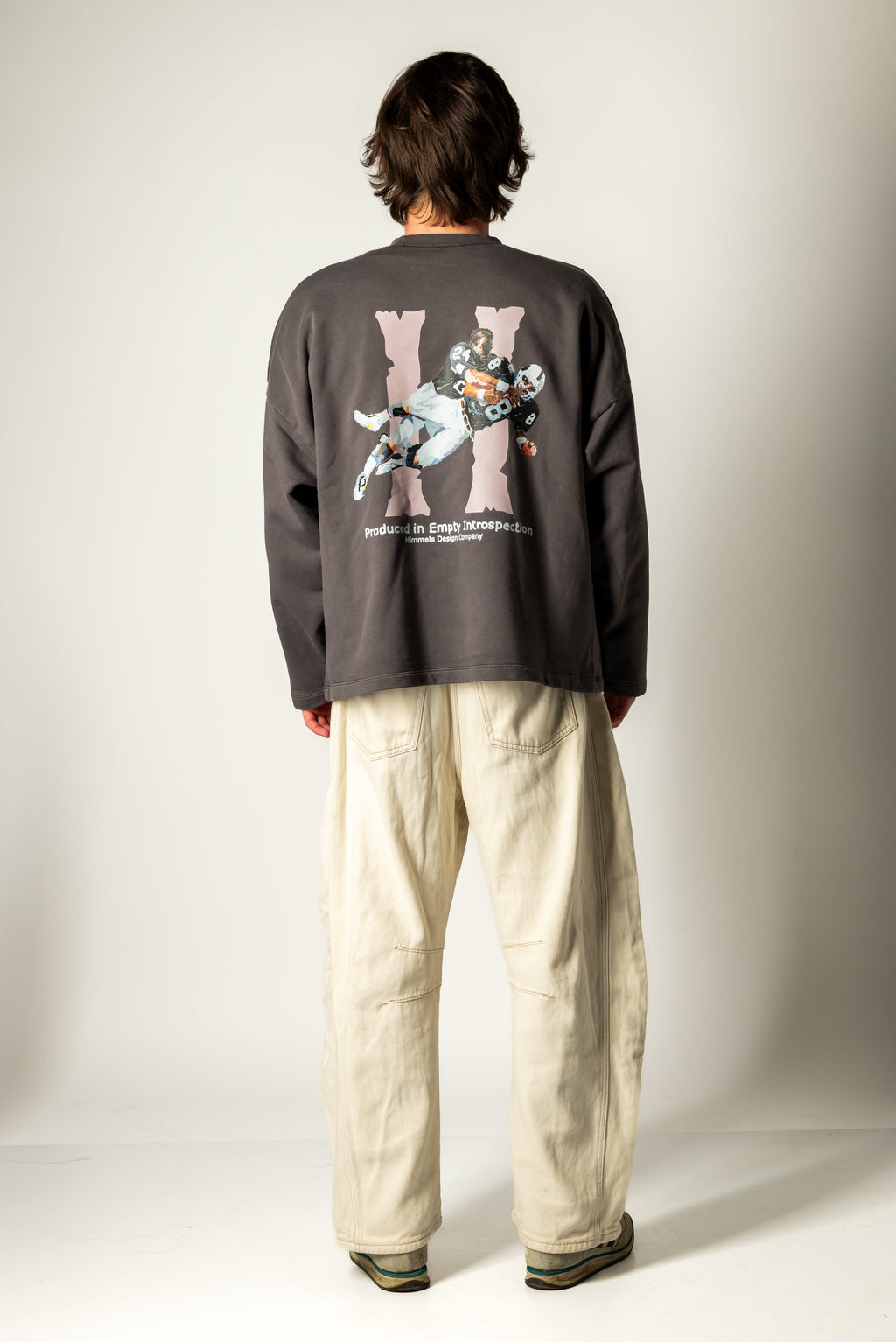 SUDADERA SIN CAPUCHA BROKEN BONES CHARCOAL
