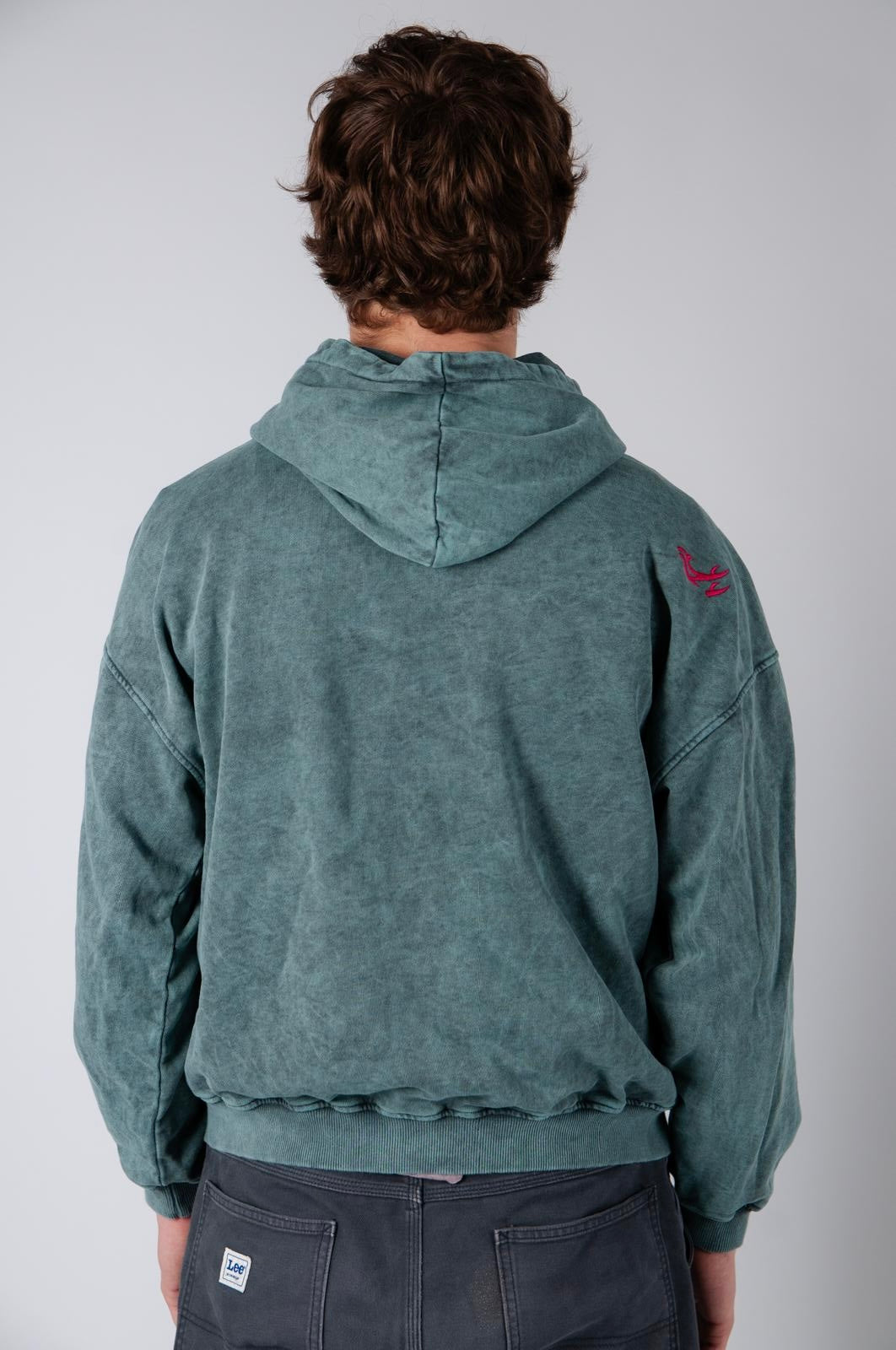 Sudadera verde piedra basic
