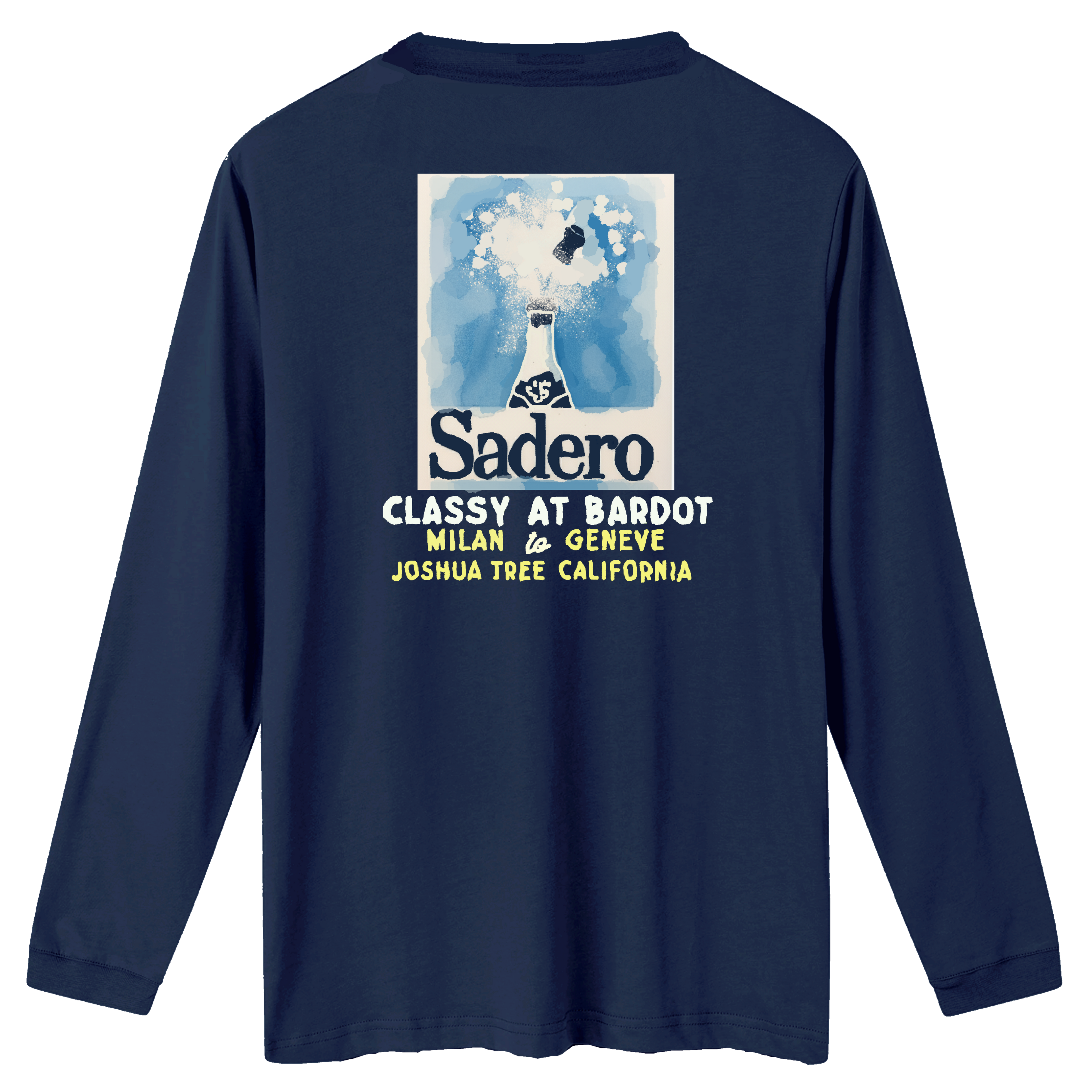 Camiseta bardot manga larga azul