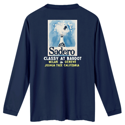 Camiseta bardot manga larga azul