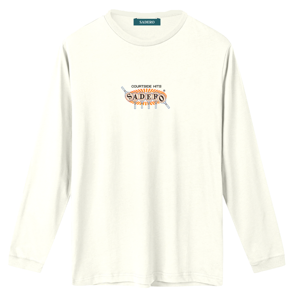 Camiseta courtside hits manga larga blanca