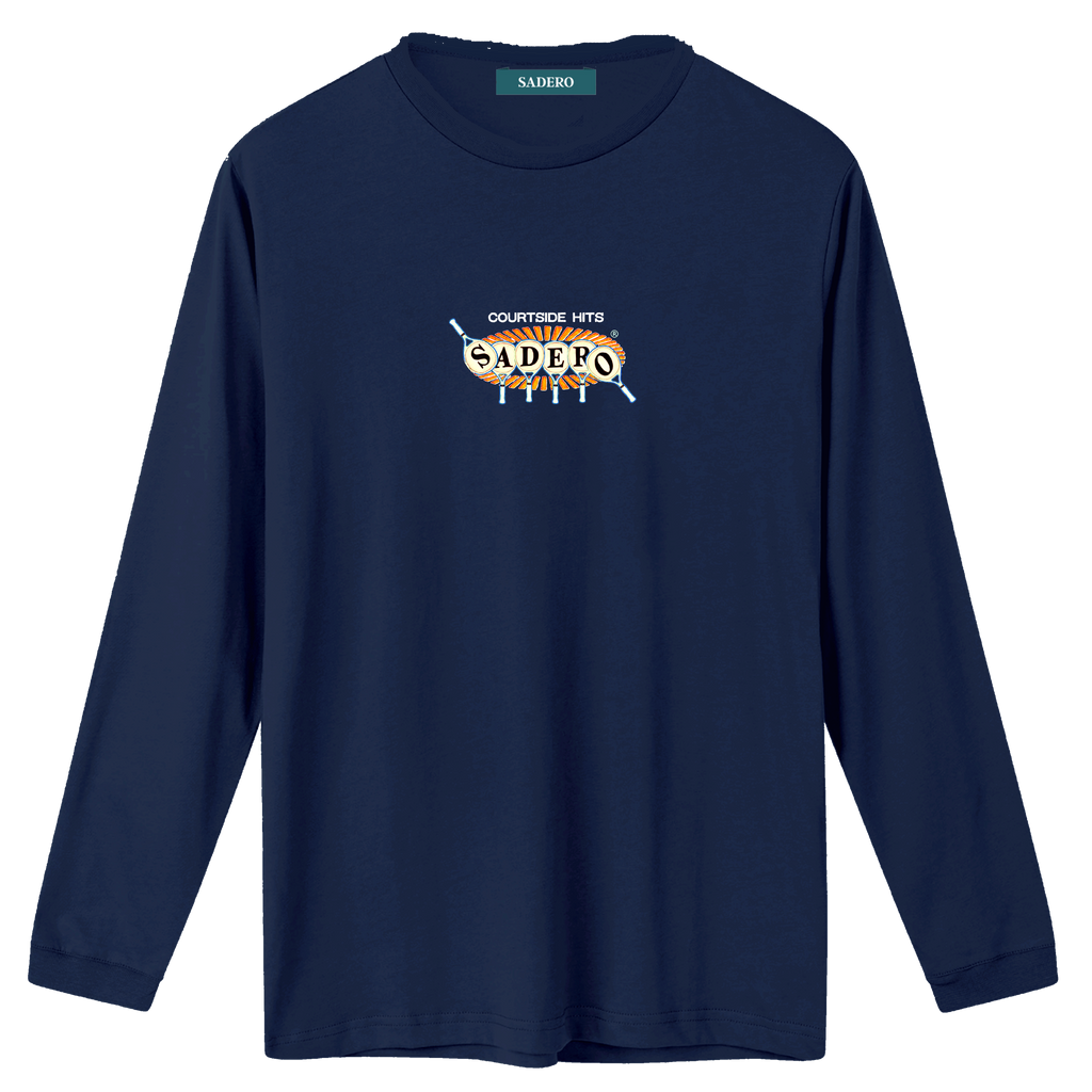 Camiseta courtside hits manga larga azul