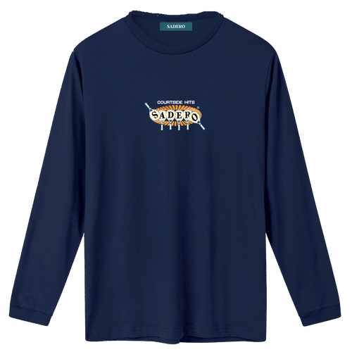 Camiseta courtside hits manga larga azul