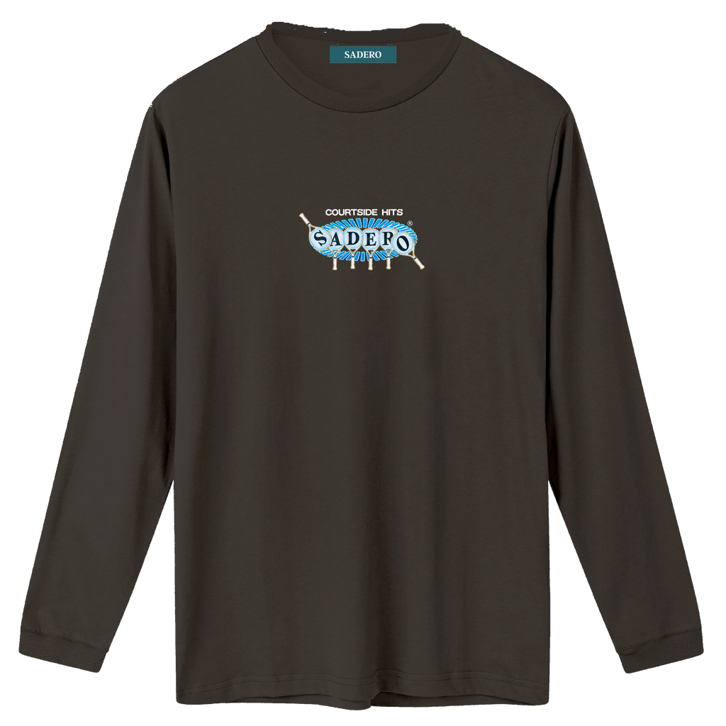 Camiseta courtside hits manga larga gris